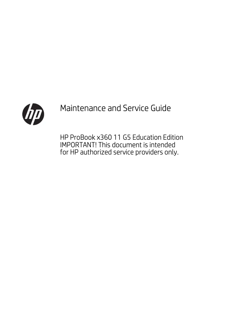 First page image of the manual for Probook 11 x360
