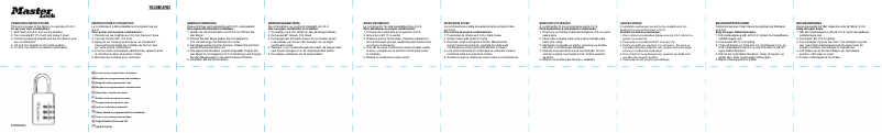 Page n°1 - Manuel utilisateur Master Lock 7630EURDCOL