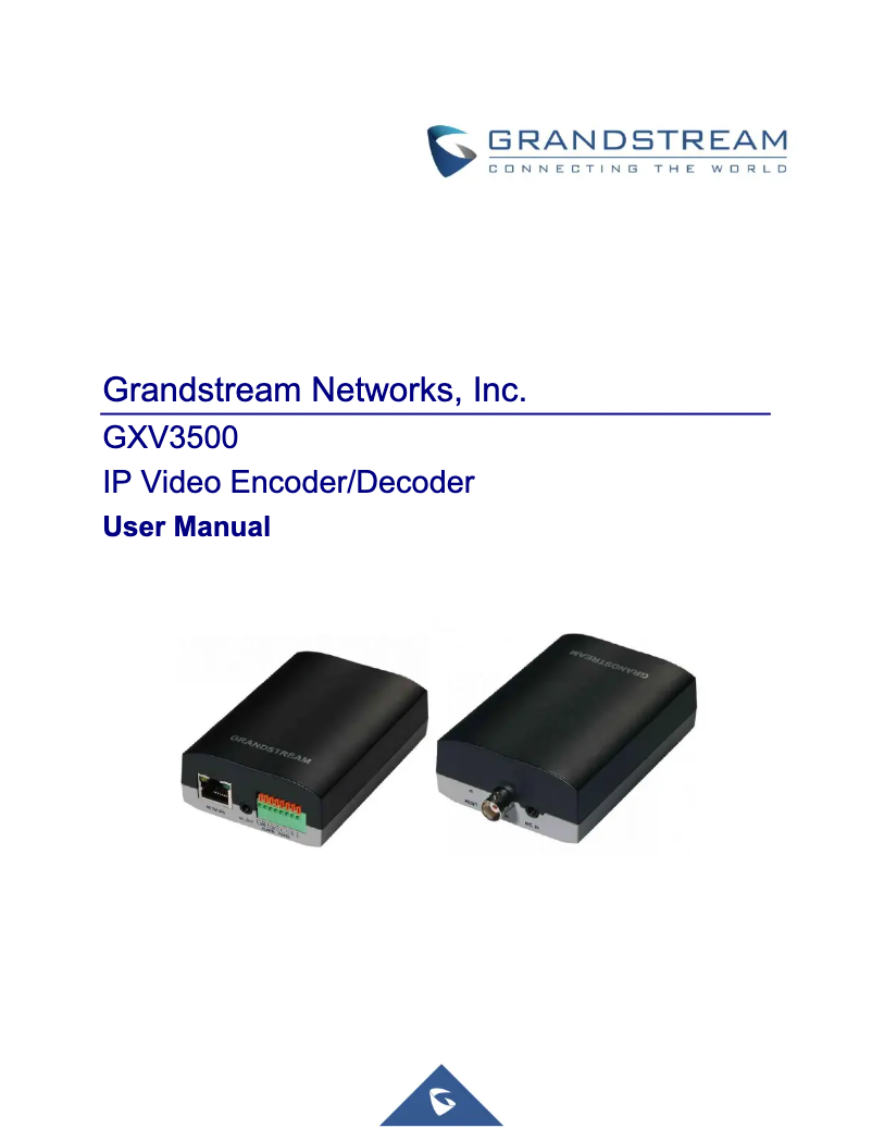 Imagen de la primera página del manual del dispositivo GXV3500