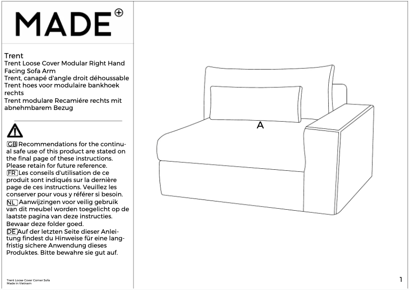 Page 1 de la notice Manuel utilisateur MADE Trent