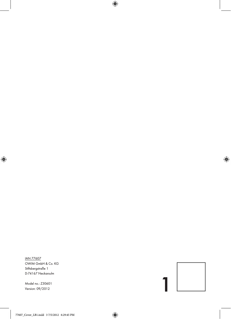 Página 1 del manual Manual de usuario Crivit IAN 77607