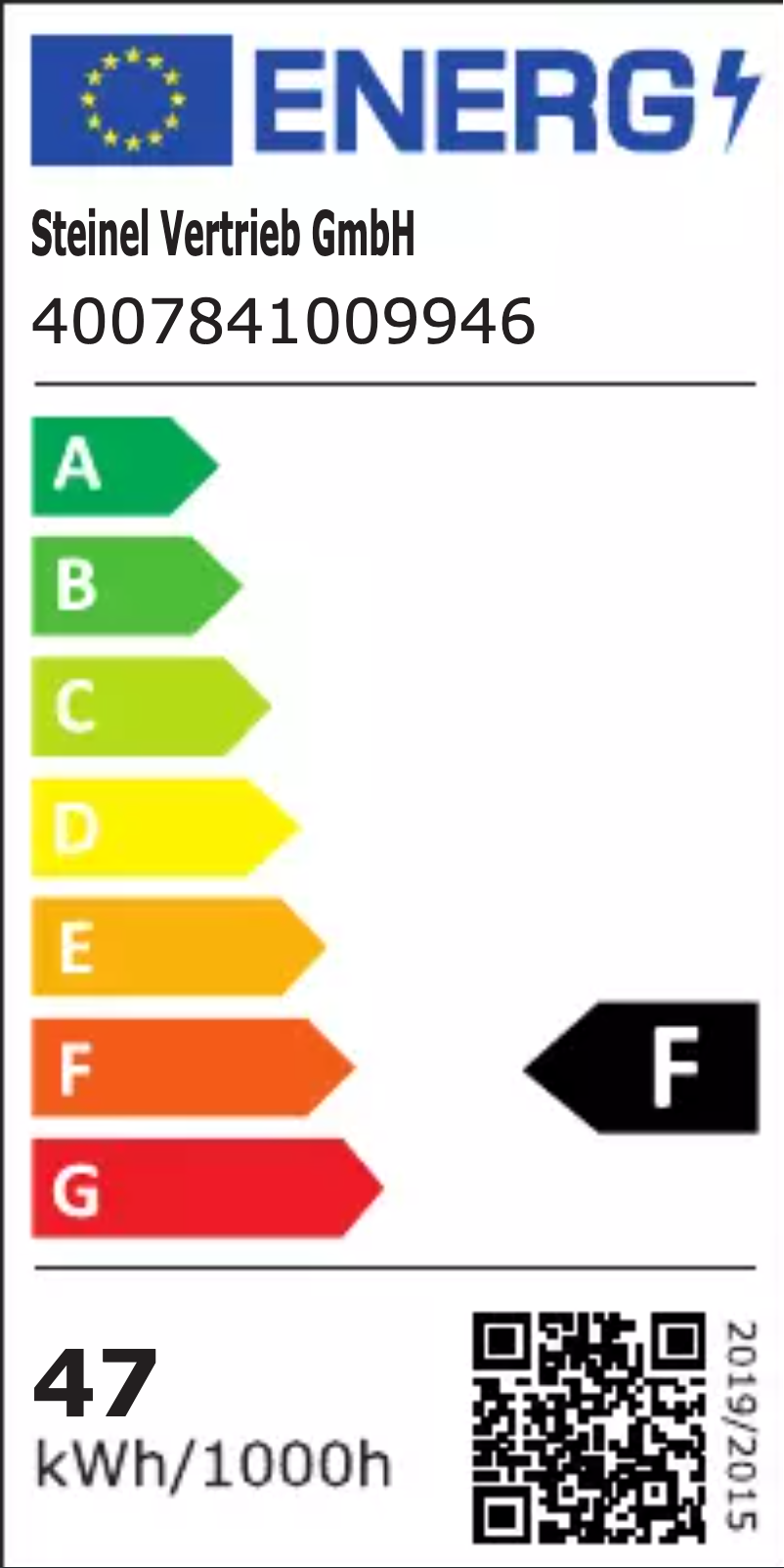 Page n°1 - Label énergétique Steinel XLED PRO Square XL S