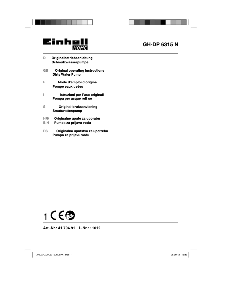 Image de la première page du manuel de l'appareil GH-DP 6315 N