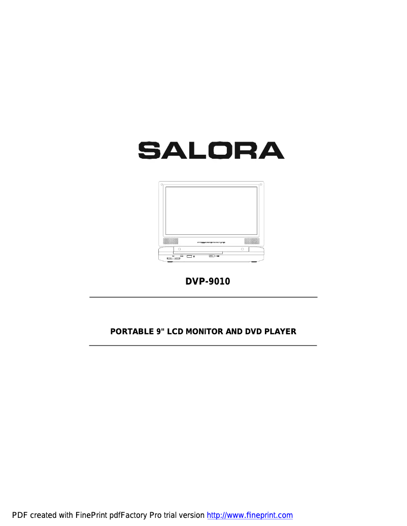 Page 1 de la notice Manuel utilisateur Salora DVP9010