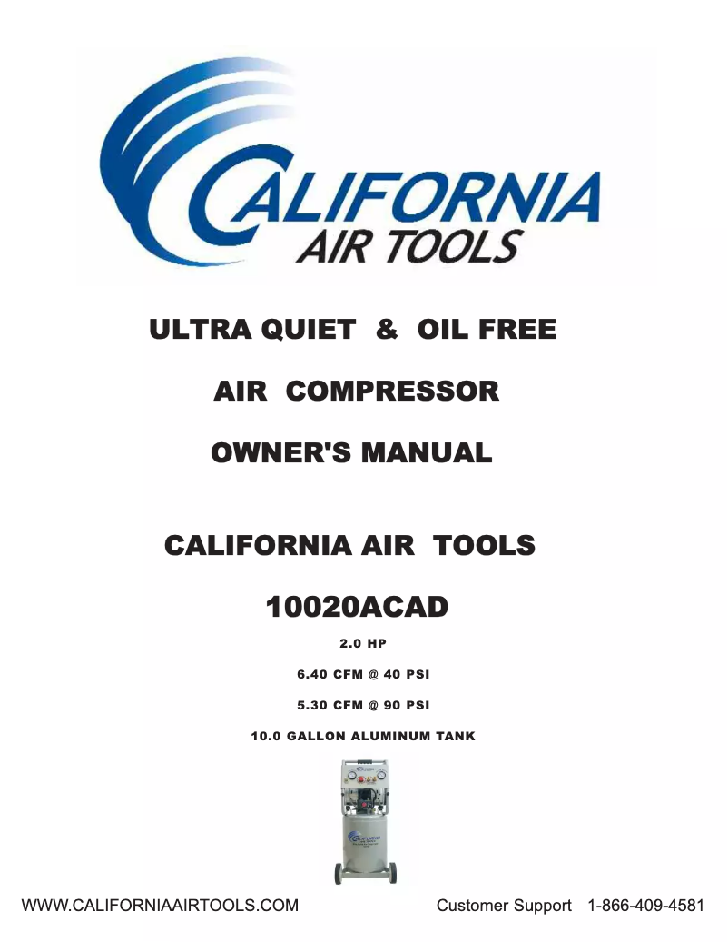 Page n°1 - Manuel utilisateur California Air Tools EZ-1