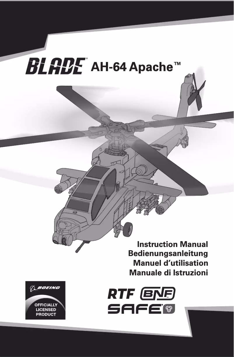 Page 1 de la notice Manuel utilisateur Blade Micro AH-64 Apache RTF