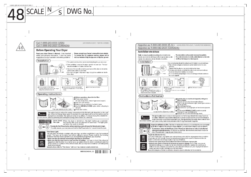 Page 1 de la notice Guide d'installation LG DLEX6500B