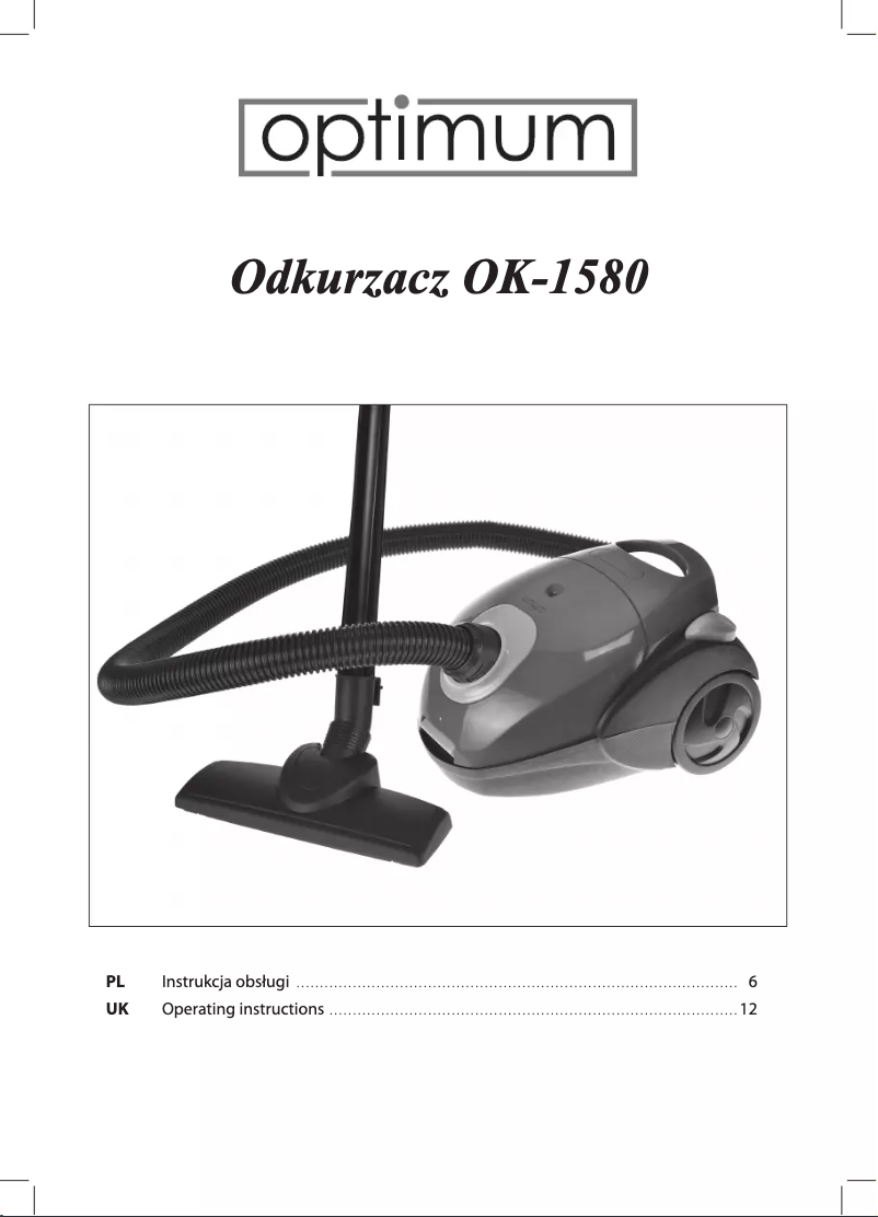 Page 1 de la notice Manuel utilisateur Optimum OK-1580