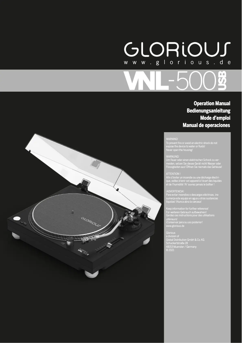 Page n°1 - Manuel utilisateur Glorious VNL-500 USB