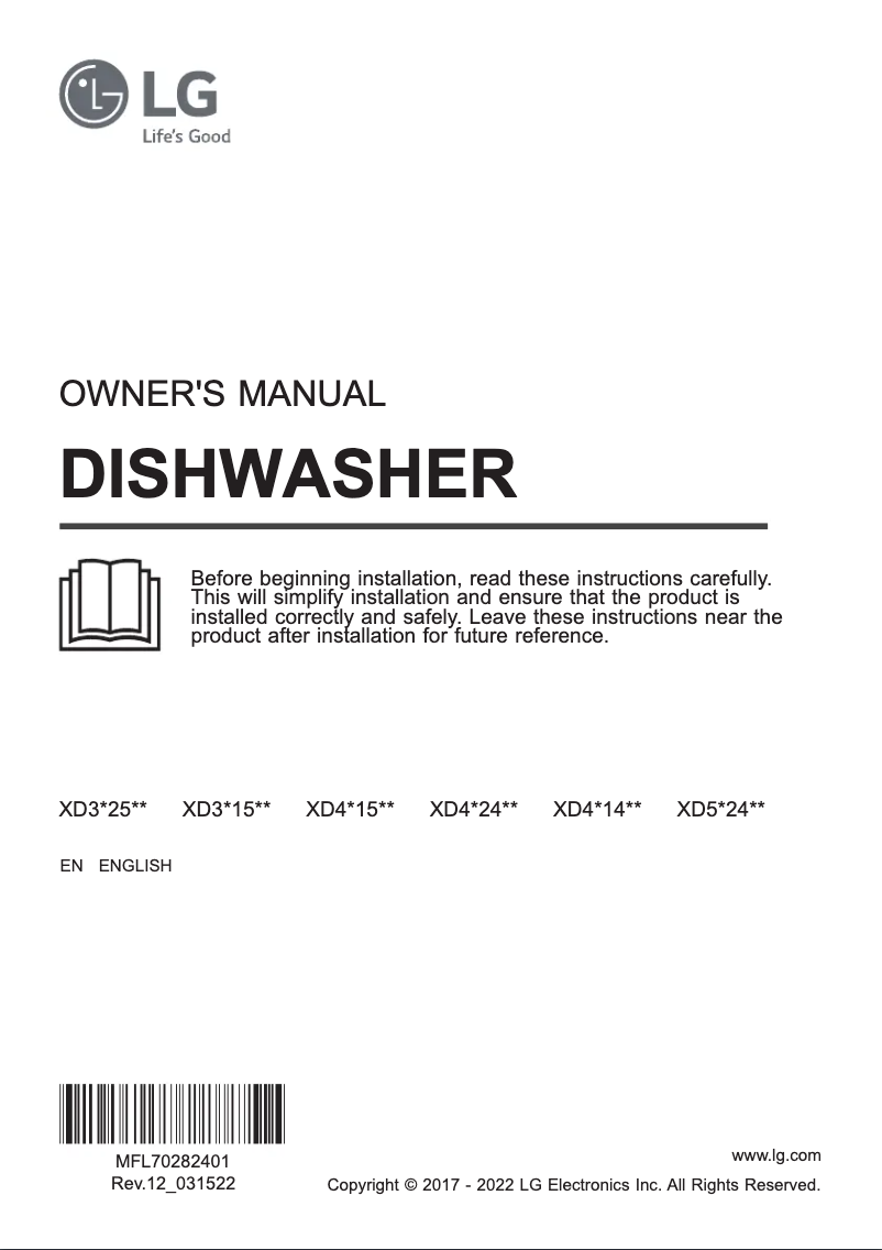 Página 1 del manual Manual de usuario LG XD4B14PS