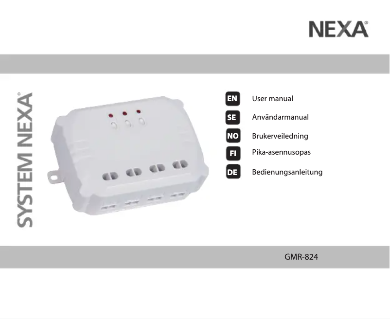 Page 1 de la notice Manuel utilisateur Nexa GMR-824