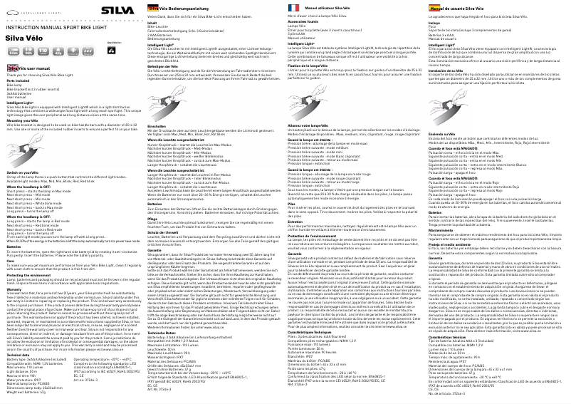 Page 1 de la notice Manuel utilisateur Silva Schneider Vélo