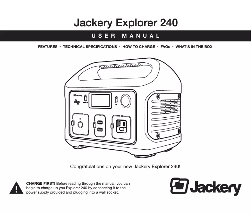 Image de la première page du manuel de l'appareil Explorer 240