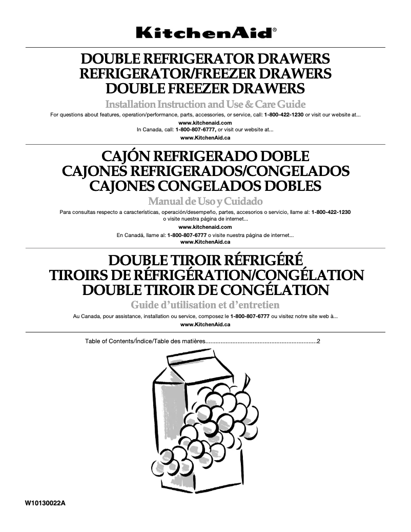 Página 1 del manual Manual de usuario KitchenAid Architect KDDC24RVS