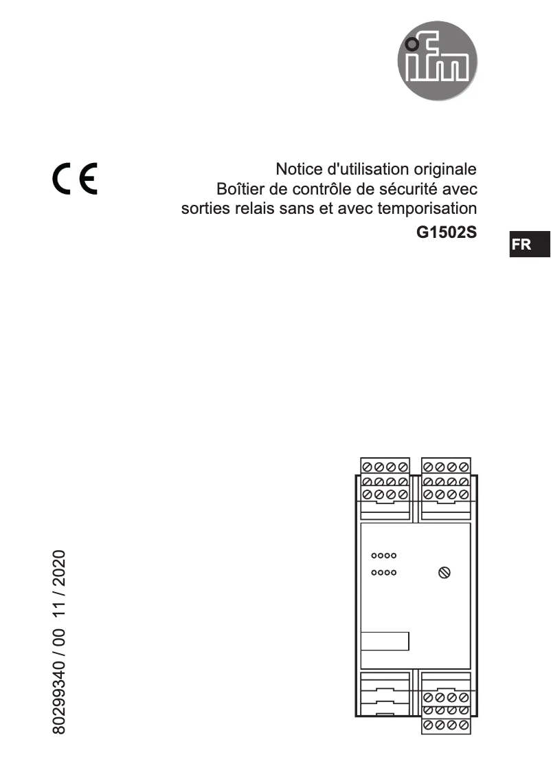 Page n°1 - Manuel utilisateur IFM G1502S