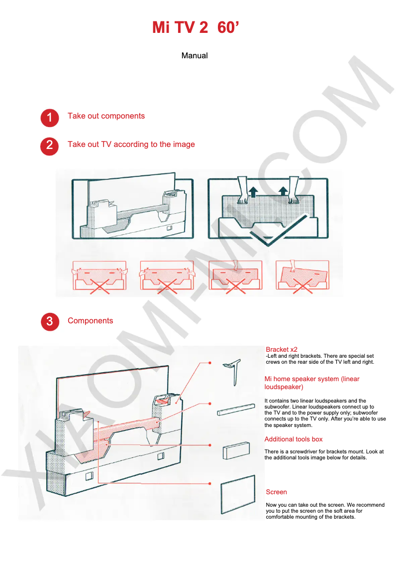 Image de la première page du manuel de l'appareil Mi TV 2 60"