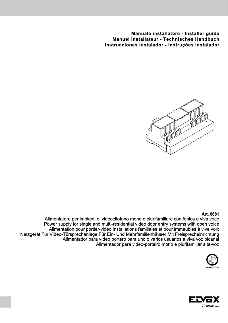 Page n°1 - Manuel utilisateur Vimar ELVOX 6681