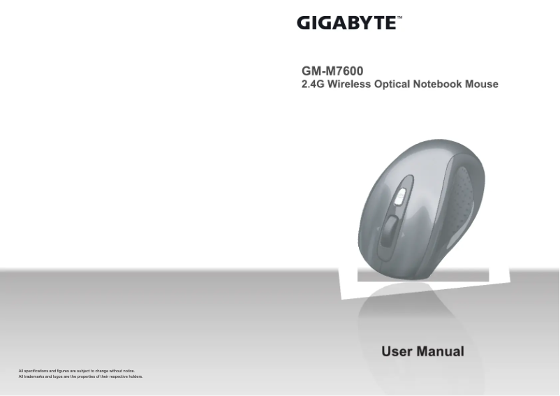 Page 1 de la notice Manuel utilisateur Gigabyte GM-M7600