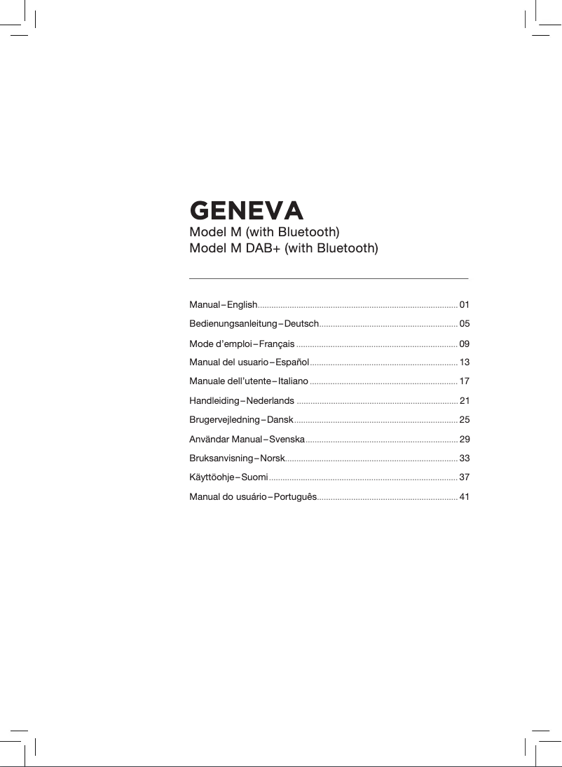Page n°1 - Manuel utilisateur Geneva M Wireless DAB+