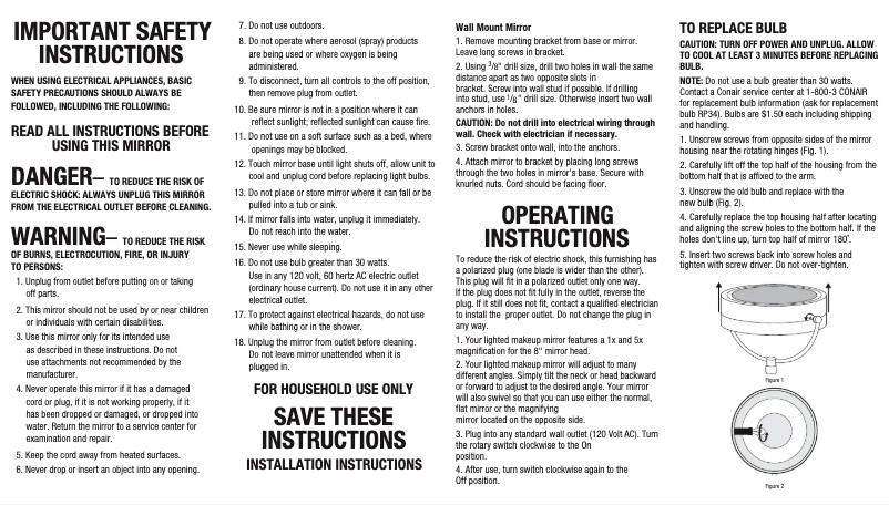 Page 1 de la notice Manuel utilisateur Conair BE87CR