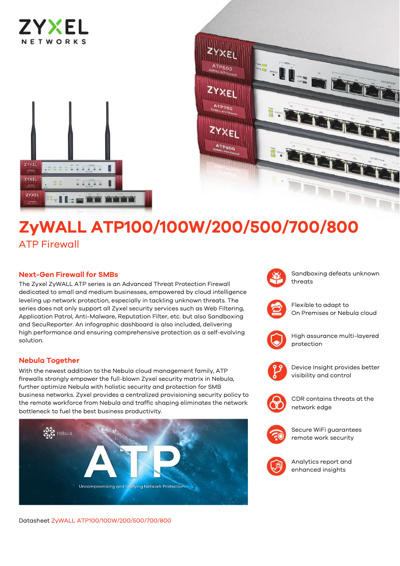 Image de la première page du manuel de l'appareil ZyWALL ATP800