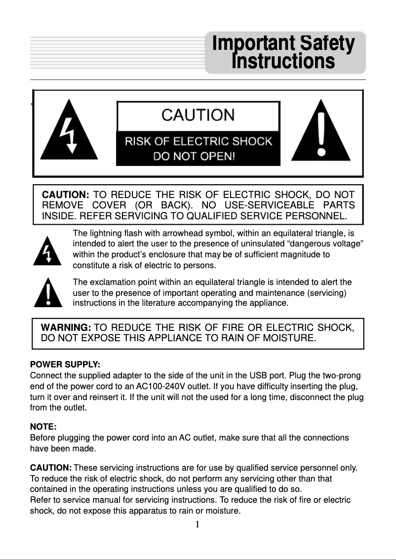 Image de la première page du manuel de l'appareil Q4