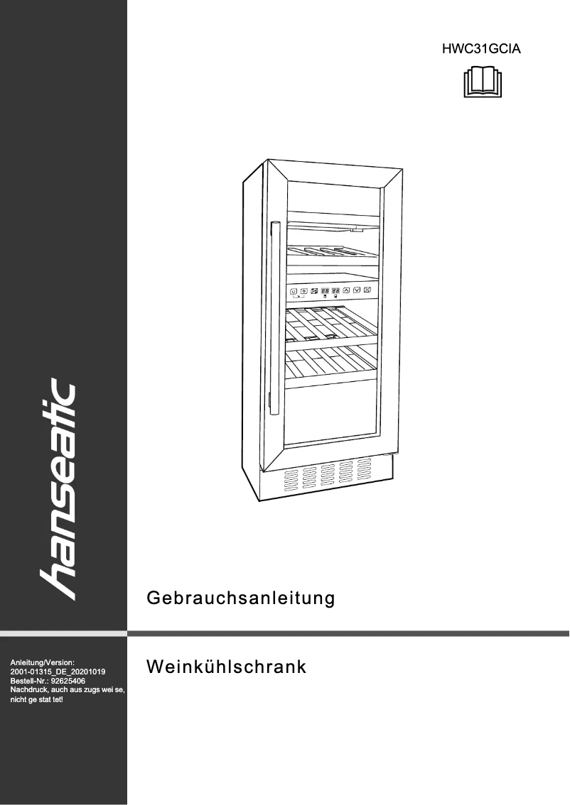 Página 1 del manual Manual de usuario Hanseatic HWC31GCIA