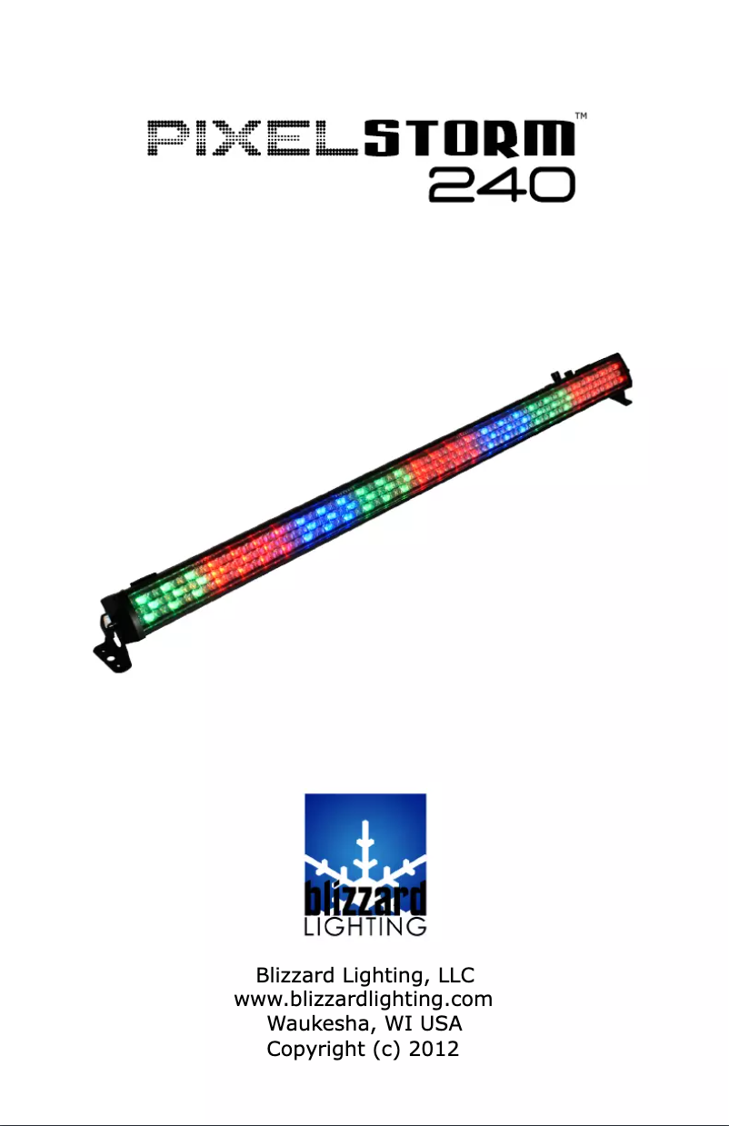 Imagen de la primera página del manual del dispositivo PixelStorm 240