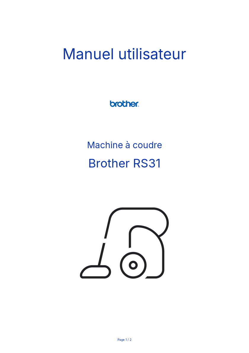 Page n°1 - Manuel utilisateur Brother RS31