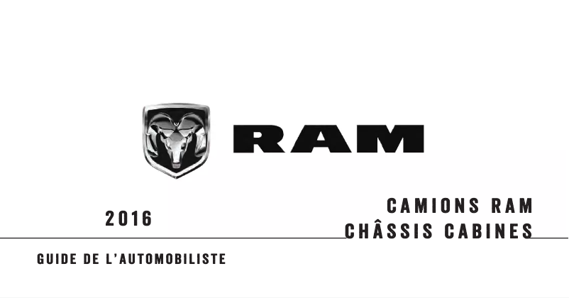 Page 1 de la notice Manuel utilisateur RAM 5500 Chassis Cab (2016)