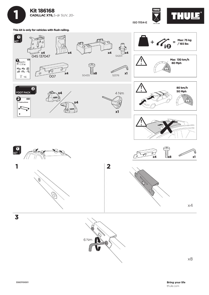 Page 1 de la notice Manuel utilisateur Thule Kit 186168