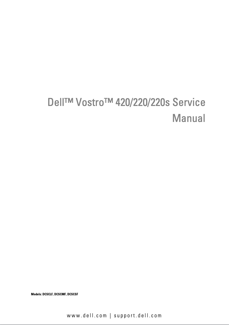 Page 1 de la notice Manuel utilisateur Dell Vostro 420