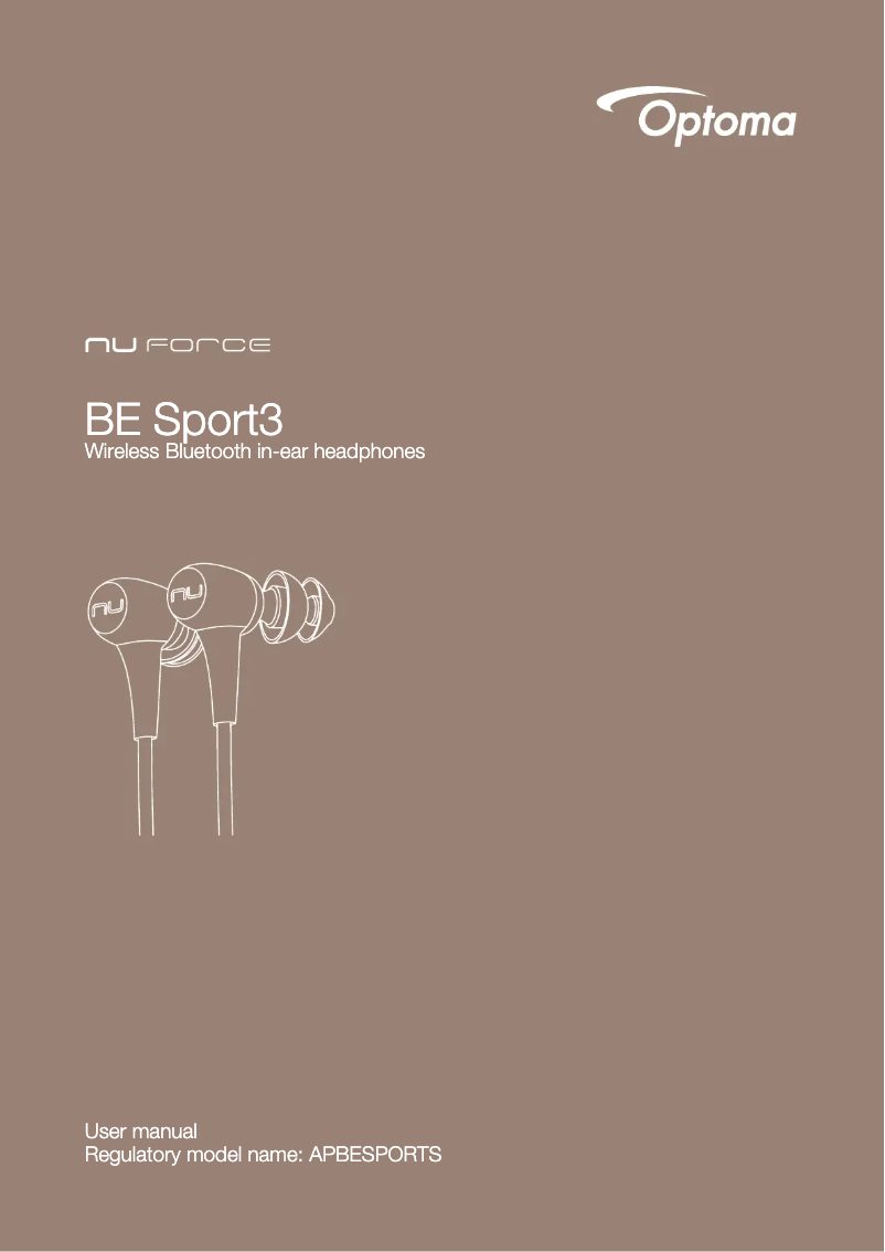 Page n°1 - Manuel utilisateur Optoma NuForce BE Sport3