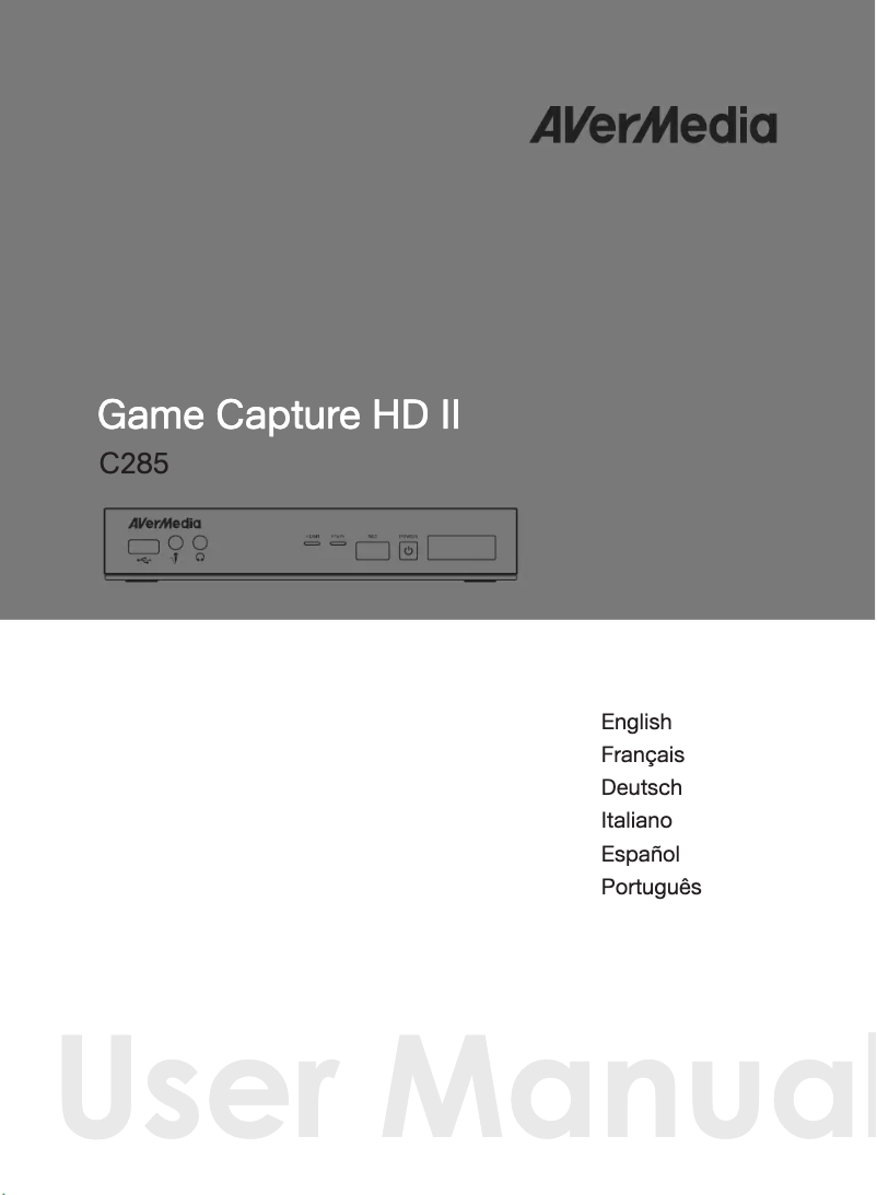 Page 1 de la notice Manuel utilisateur AVerMedia Live Gamer Extreme 2 GC551