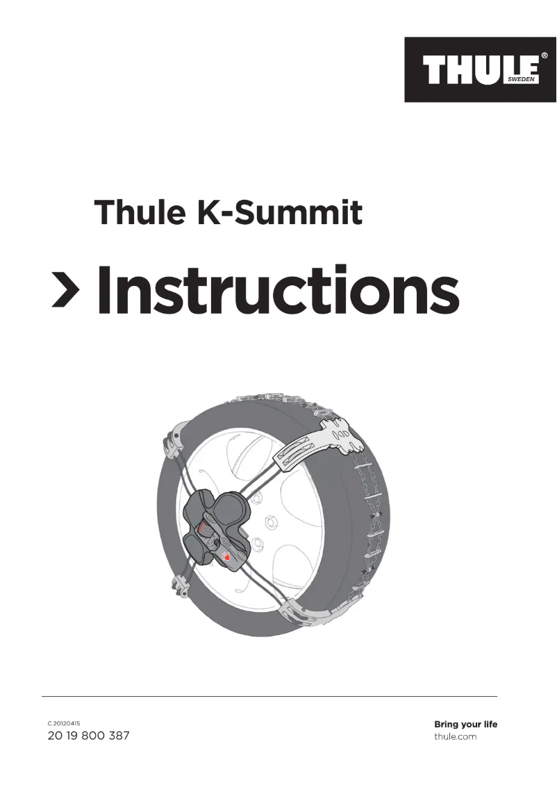 Page 1 de la notice Manuel utilisateur Thule K-Summit