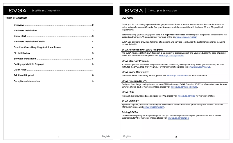 Image de la première page du manuel de l'appareil GeForce GTX 1060 3GB SC