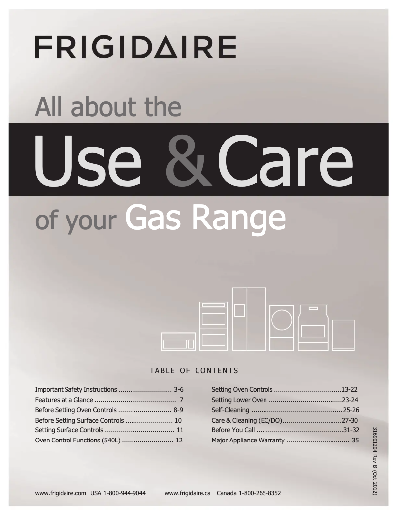 Page n°1 - Manuel utilisateur Frigidaire FGGF305MKF