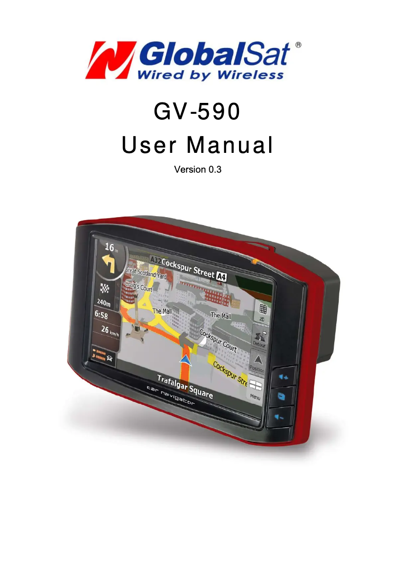 Page n°1 - Manuel utilisateur GlobalSat GV-590D