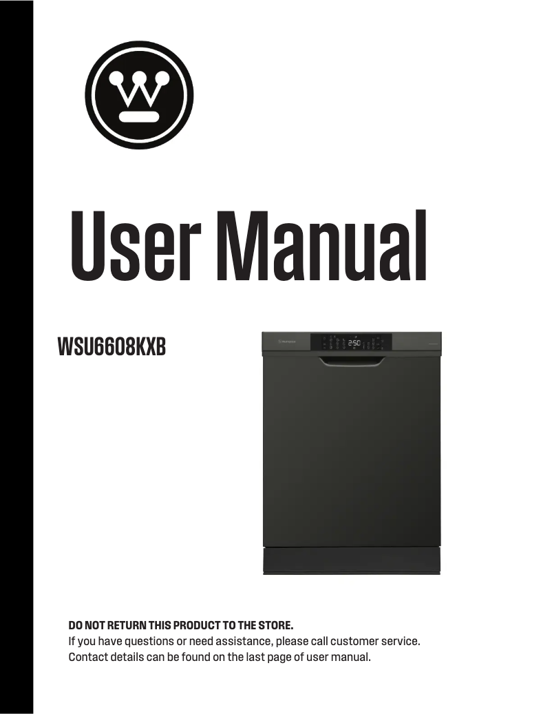 Page n°1 - Manuel utilisateur Westinghouse WSU6608KXB