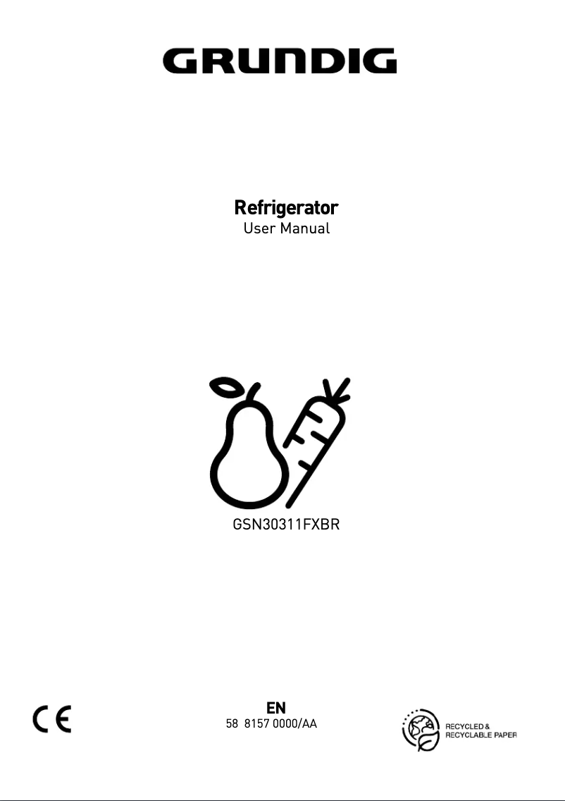 Page 1 de la notice Manuel utilisateur Grundig GSN30311FXBR