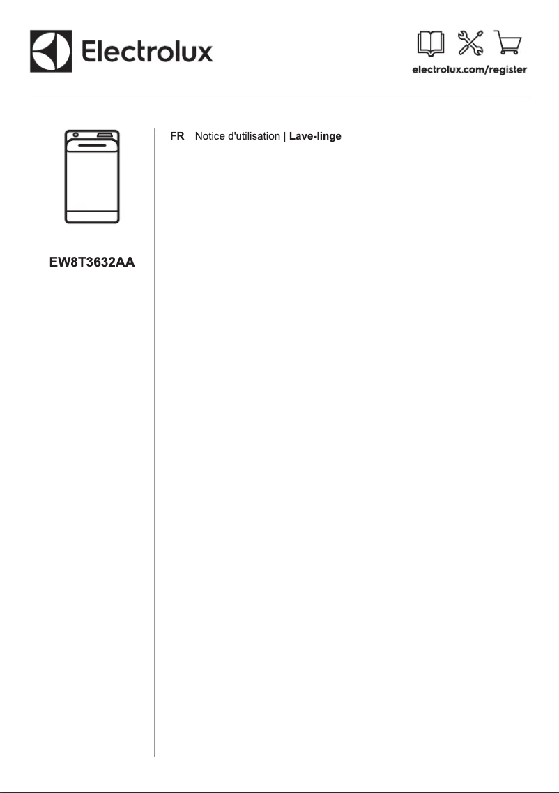 Page 1 de la notice Manuel utilisateur Electrolux EW8T3632AA