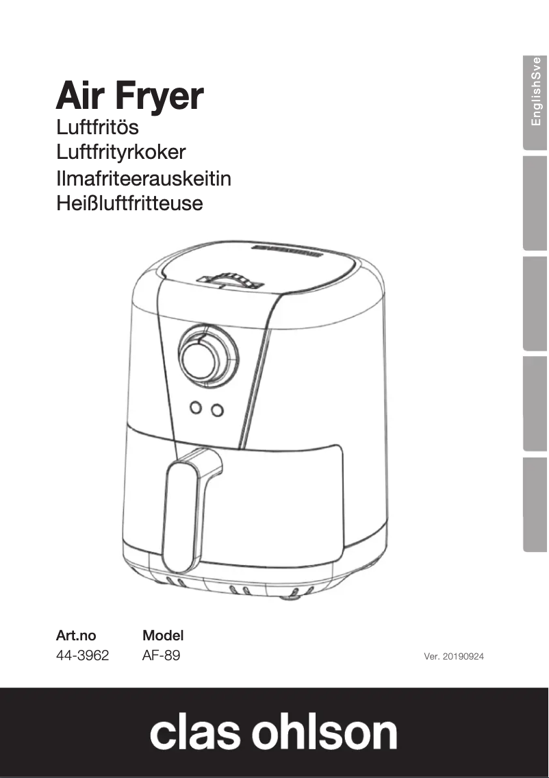 Página 1 del manual Manual de usuario Clas Ohlson AF-89