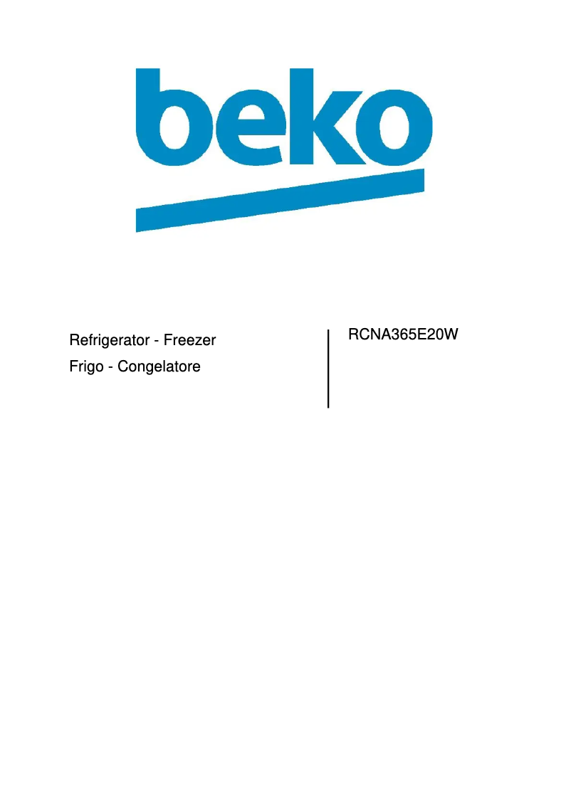 Page 1 de la notice Manuel utilisateur Beko RCNA365E20W