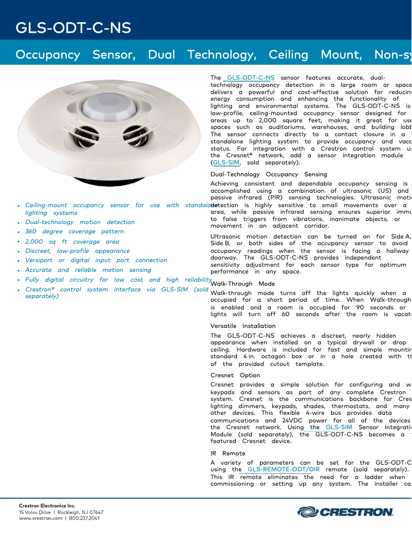 Image de la première page du manuel de l'appareil GLS-ODT-C-NS