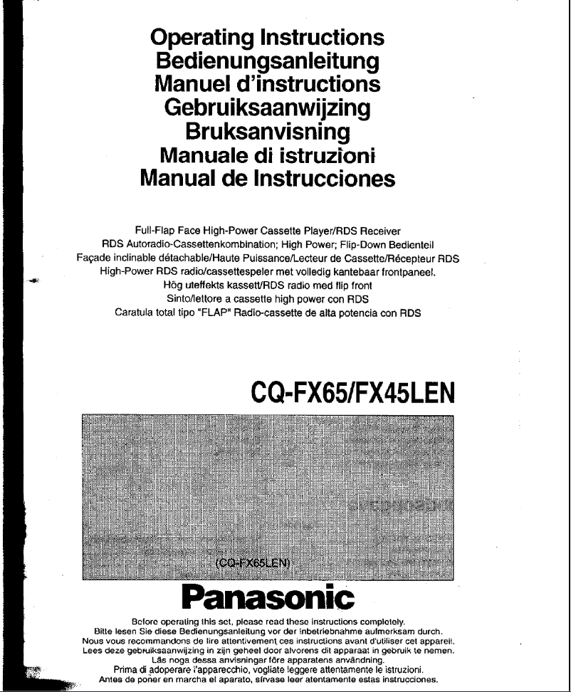 Página 1 del manual Manual de usuario Panasonic CQ-FX65
