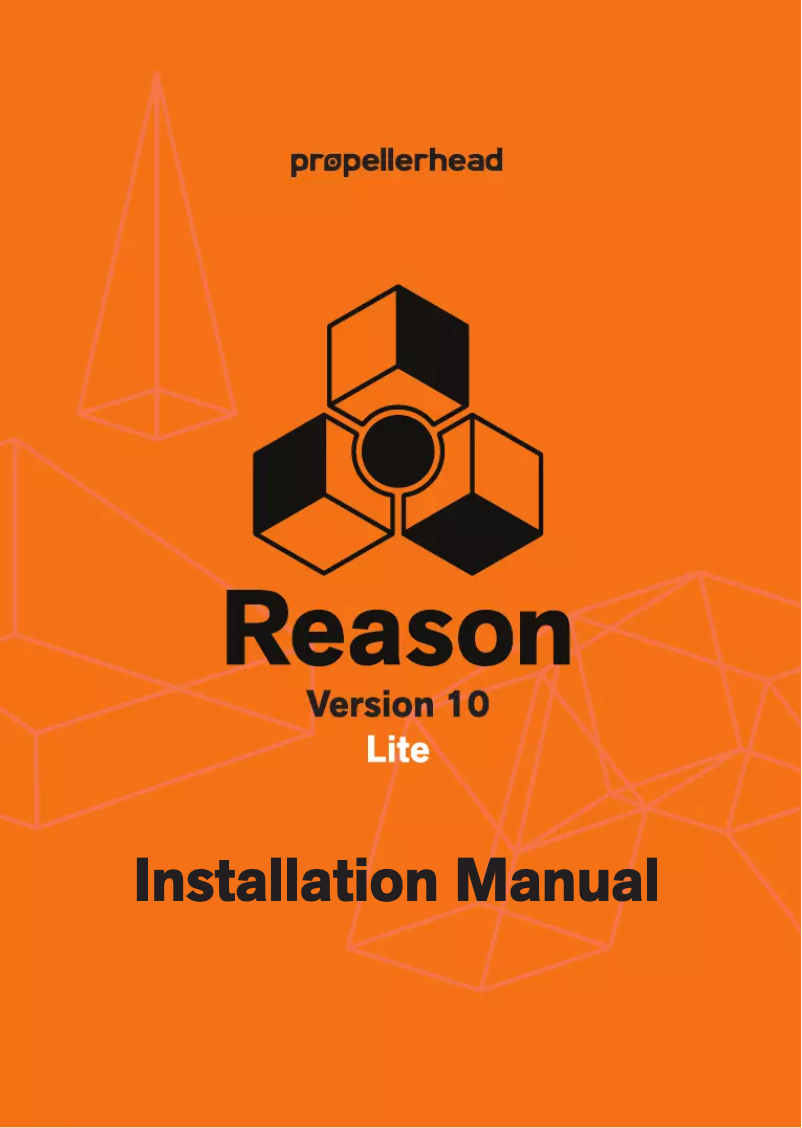 Page 1 de la notice Guide d'installation Propellerhead Reason Lite 10.0