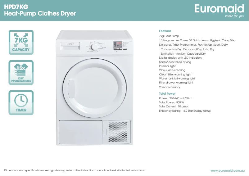 Image de la première page du manuel de l'appareil HPD7KG