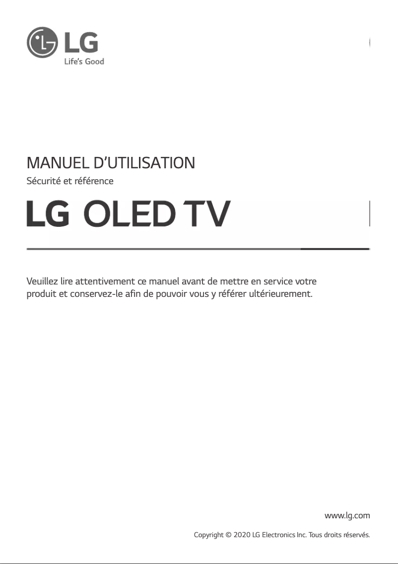 Page n°1 - Manuel utilisateur LG OLED55CX6LA