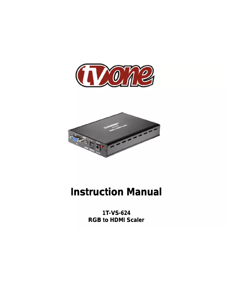 Image de la première page du manuel de l'appareil 1T-VS-624