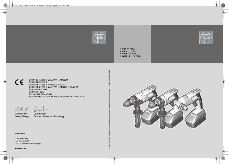 Página 1 del manual Manual de usuario Fein ABOP 10